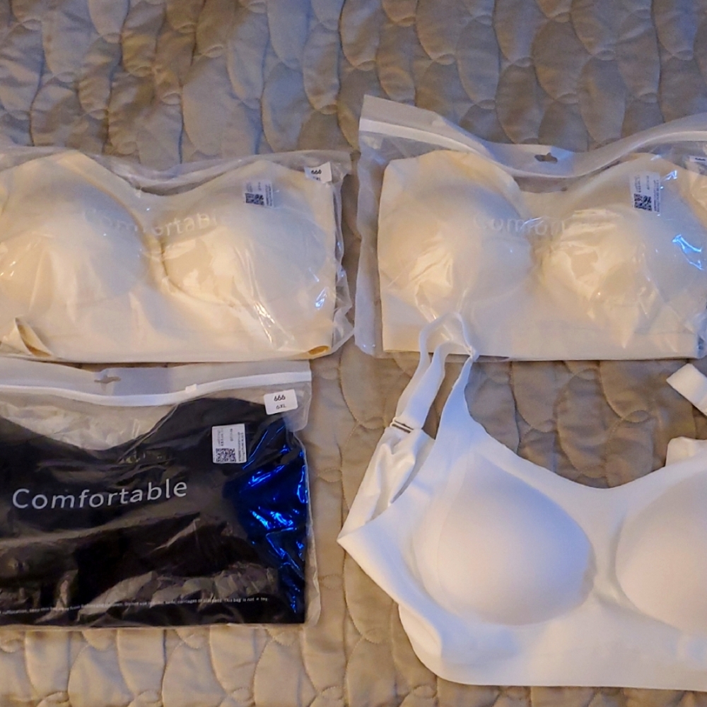 Comfortable Women's Bras 1 White 2 Beige And 1 Black